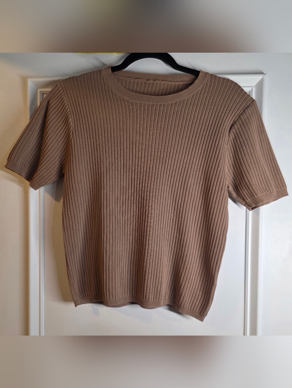 Tan Ribbed Tee